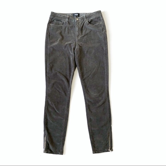 PAIGE Denim - Paige Hoxton Ankle Zip Cords Jeans Granite Gray 29